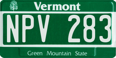 VT license plate NPV283
