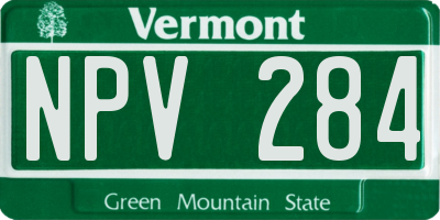 VT license plate NPV284