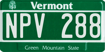 VT license plate NPV288