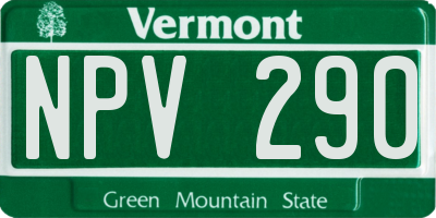 VT license plate NPV290