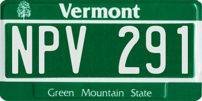 VT license plate NPV291