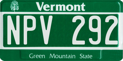 VT license plate NPV292