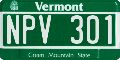 VT license plate NPV301