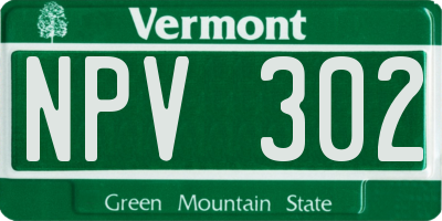 VT license plate NPV302
