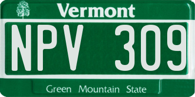 VT license plate NPV309