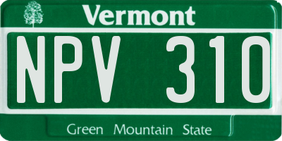 VT license plate NPV310