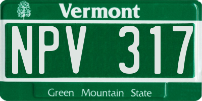 VT license plate NPV317