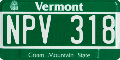 VT license plate NPV318