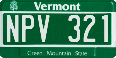 VT license plate NPV321