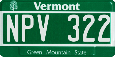 VT license plate NPV322