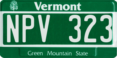 VT license plate NPV323