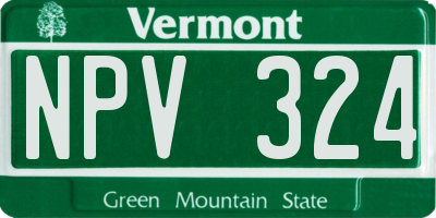VT license plate NPV324