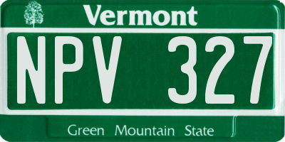 VT license plate NPV327