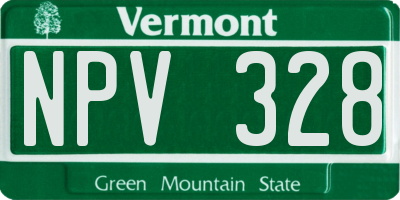 VT license plate NPV328