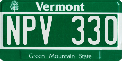 VT license plate NPV330