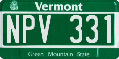 VT license plate NPV331