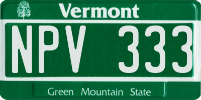 VT license plate NPV333