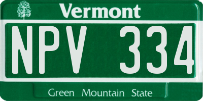 VT license plate NPV334