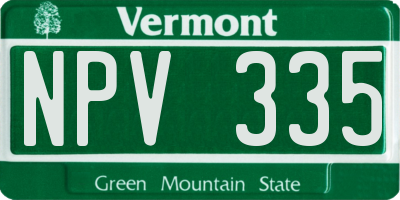 VT license plate NPV335
