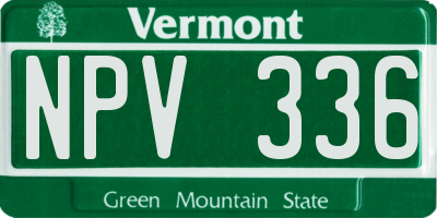 VT license plate NPV336