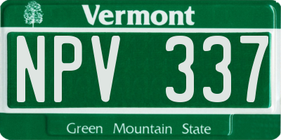 VT license plate NPV337