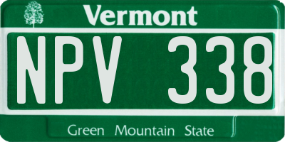 VT license plate NPV338