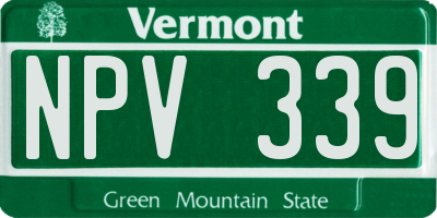VT license plate NPV339
