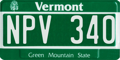 VT license plate NPV340
