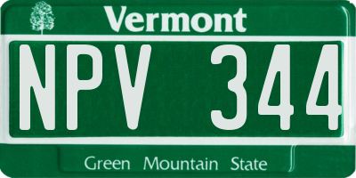 VT license plate NPV344