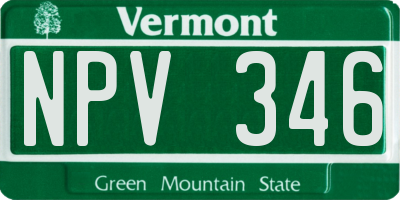 VT license plate NPV346