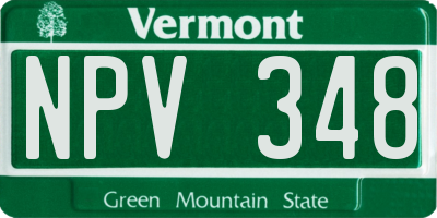 VT license plate NPV348
