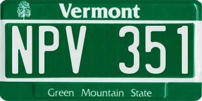 VT license plate NPV351