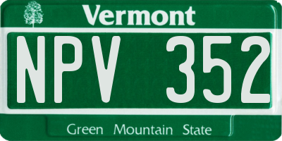VT license plate NPV352