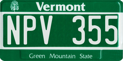 VT license plate NPV355