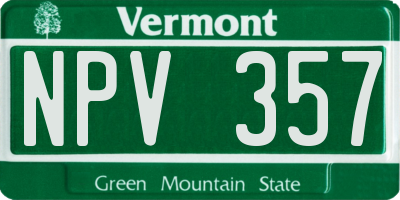 VT license plate NPV357
