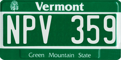VT license plate NPV359