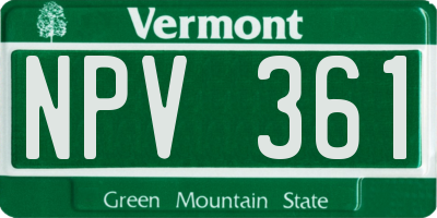 VT license plate NPV361