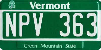 VT license plate NPV363