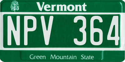 VT license plate NPV364