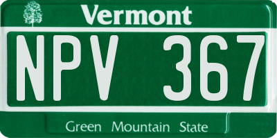 VT license plate NPV367