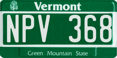VT license plate NPV368