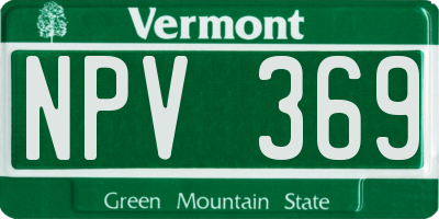 VT license plate NPV369