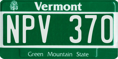 VT license plate NPV370