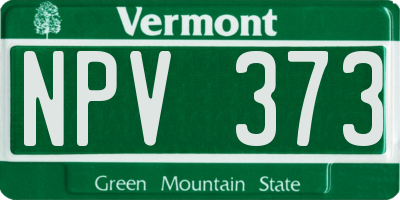 VT license plate NPV373