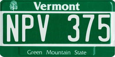 VT license plate NPV375