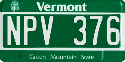 VT license plate NPV376
