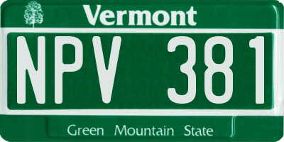 VT license plate NPV381