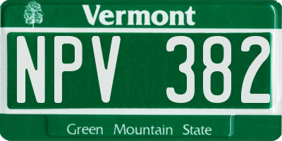 VT license plate NPV382