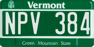 VT license plate NPV384
