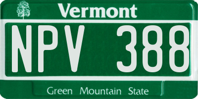 VT license plate NPV388